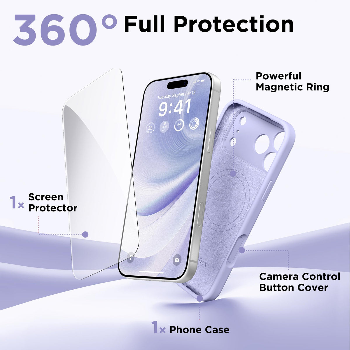 GolbinBox Magnetic for iPhone 18 Pro Case, Lilac
