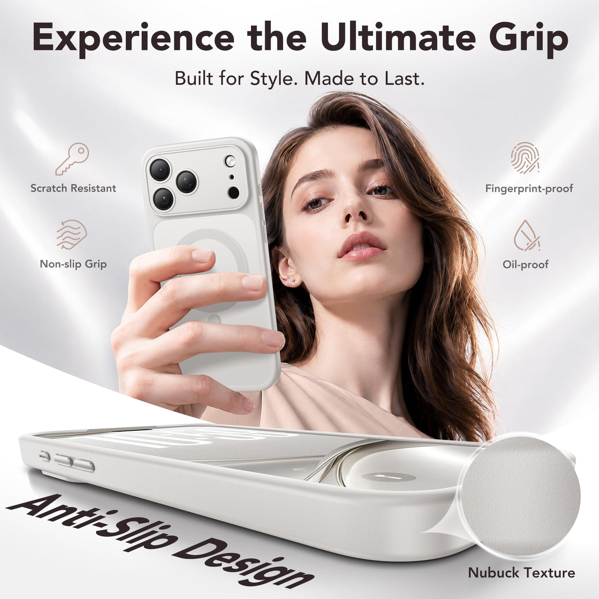 GolbinBox Magnetic Shockproof for iPhone 18 Pro Case, Stone
